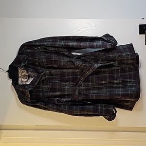 Plaid Trench Jacket - wn lrg